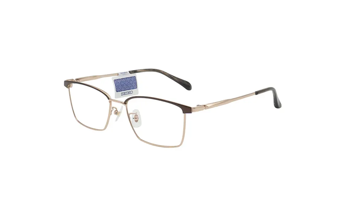 SEIKO Титановая оправа для очков неправильной формы мужская золотая, Gold