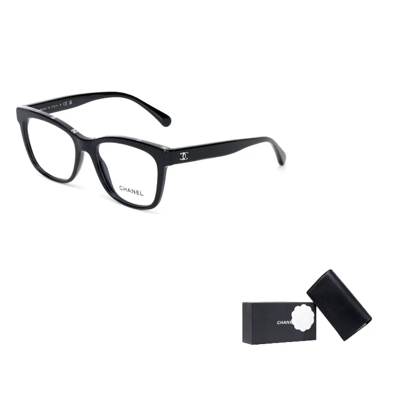 CHANEL Мужская очковая оправа черного цвета ацетат неправильной формы, Black