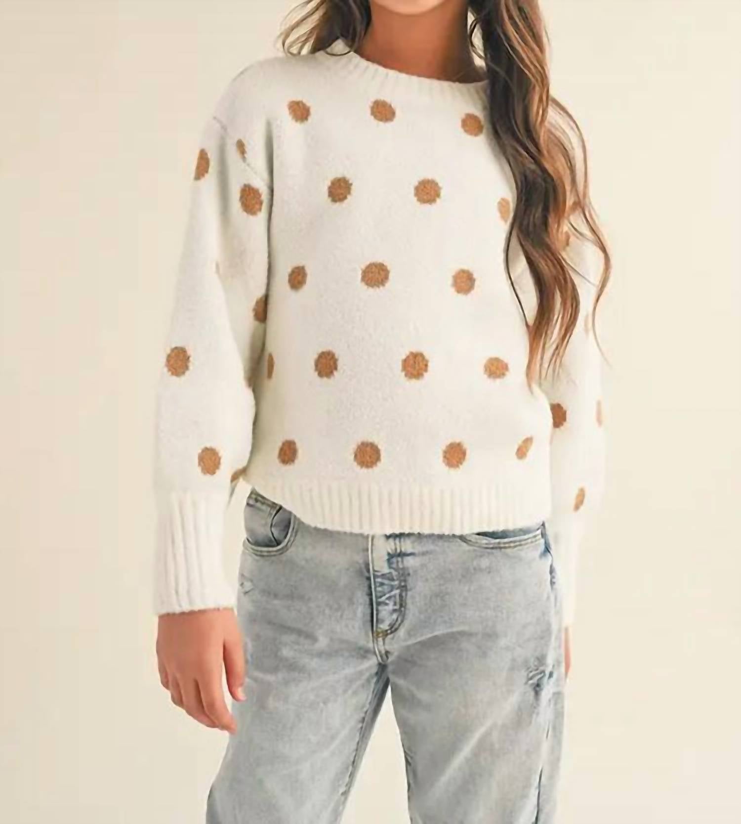 Свитер в горошек для девочек цвета слоновой кости Heart & Arrow
Свитер в горошек для девочек цвета слоновой кости Heart & Arrow