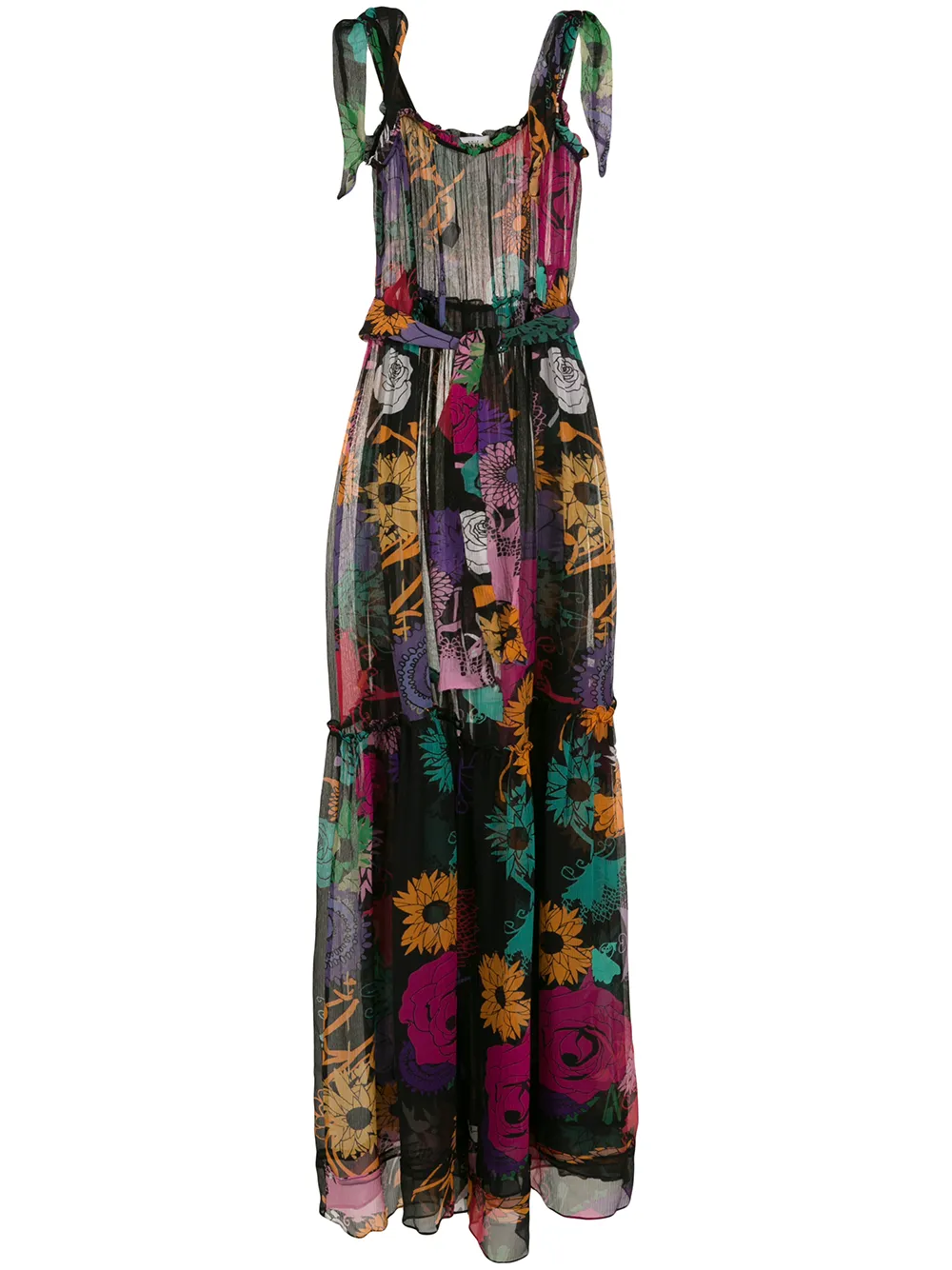 Полупрозрачное платье макси Amir Slama, черный 
Полупрозрачное платье макси Amir Slama, черный