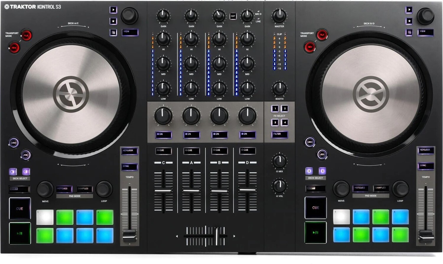 4-канальный DJ-контроллер Native Instruments Traktor Kontrol S3
4-канальный DJ-контроллер Native Instruments Traktor Kontrol S3