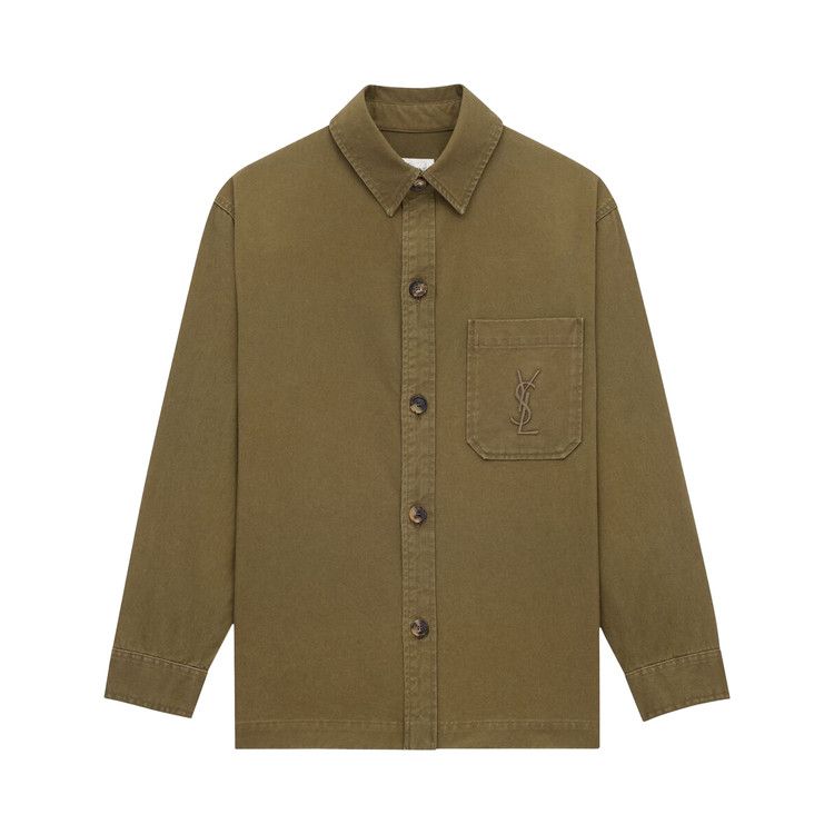 Рубашка Saint Laurent Solferino Overshirt, Vintage Khaki 
Рубашка Saint Laurent Solferino Overshirt, Vintage Khaki