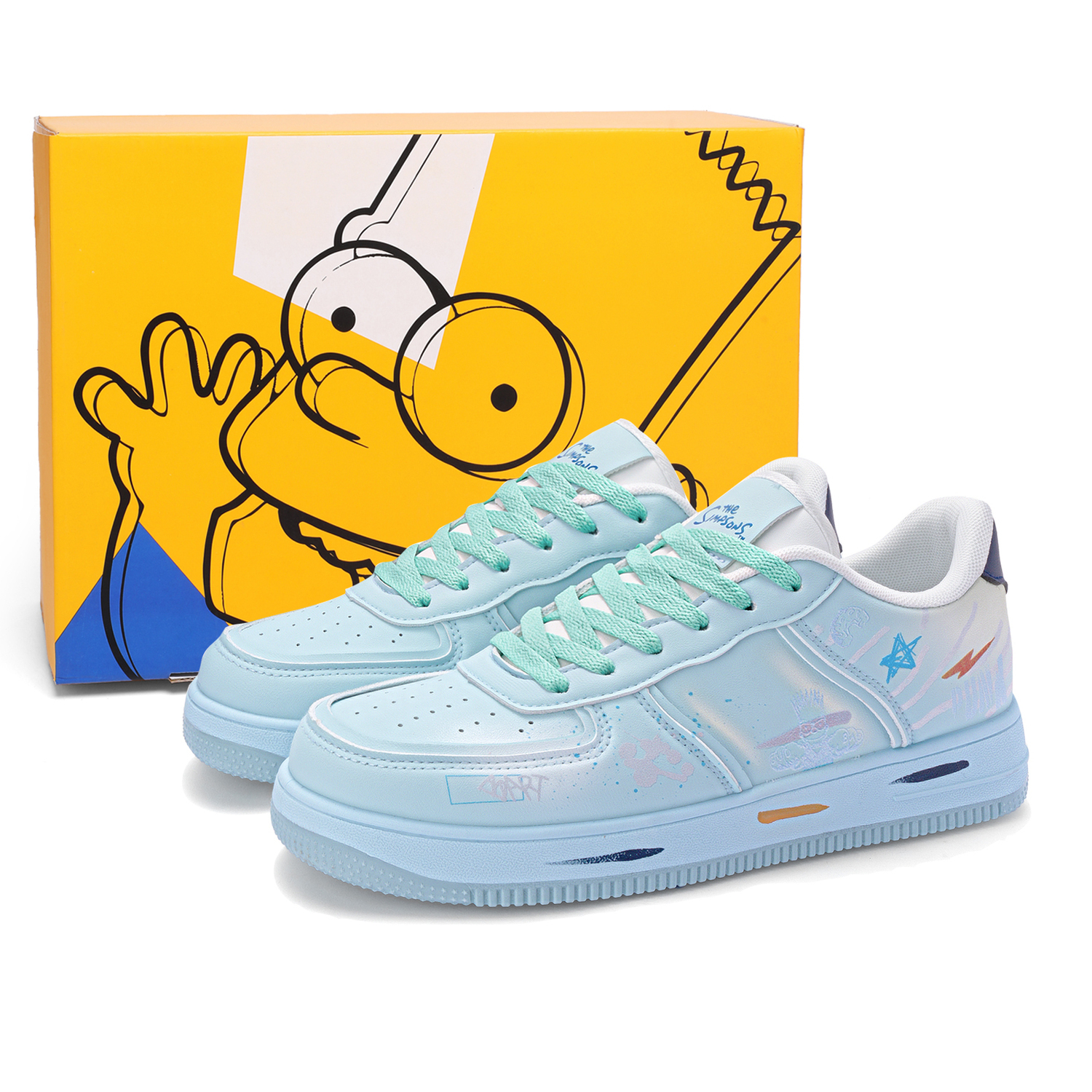 The Simpsons Низкие скейтерские кроссовки унисекс бело-голубые, цвет White Ice Blue
The Simpsons Низкие скейтерские кроссовки унисекс бело-голубые, цвет White Ice Blue