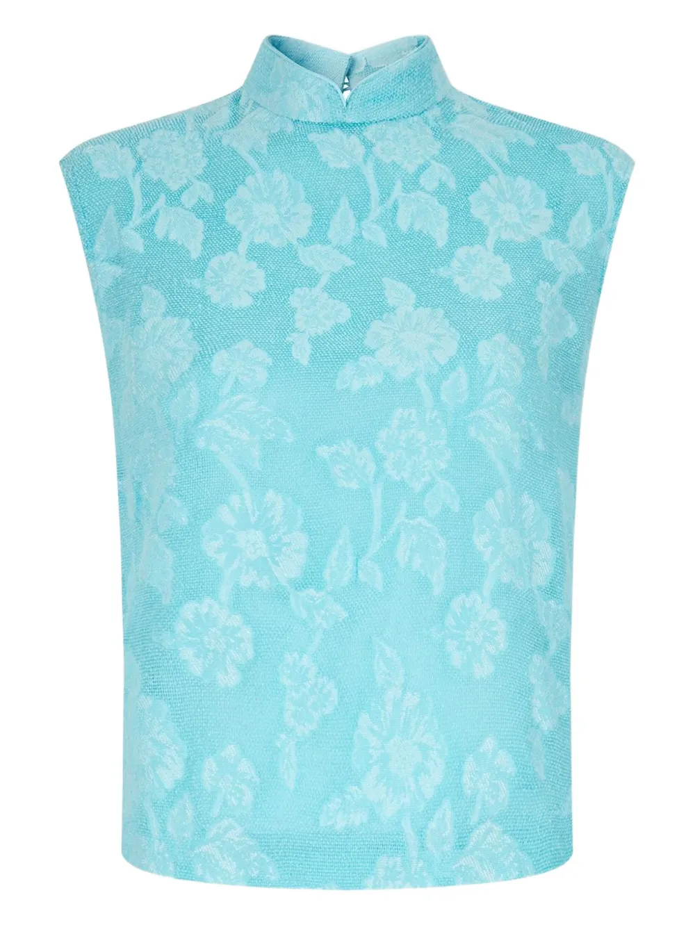 Жаккардовый топ с цветочным узором Shanghai Tang, синий 
Жаккардовый топ с цветочным узором Shanghai Tang, синий