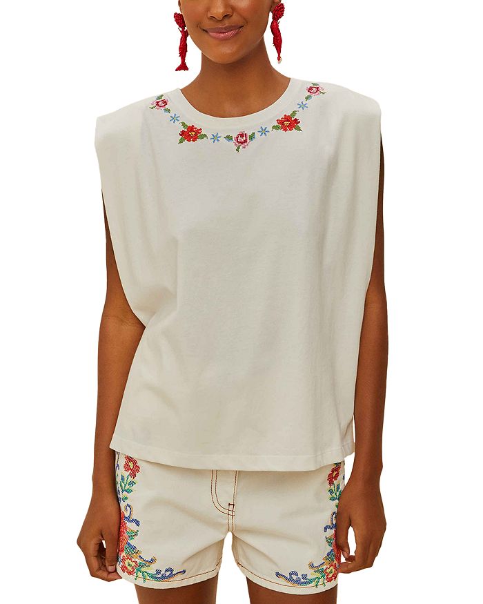 Футболка с вышивкой "Цветы" Cross Stitch FARM Rio, слоновая кость/кремовый
Футболка с вышивкой "Цветы" Cross Stitch FARM Rio, слоновая кость/кремовый