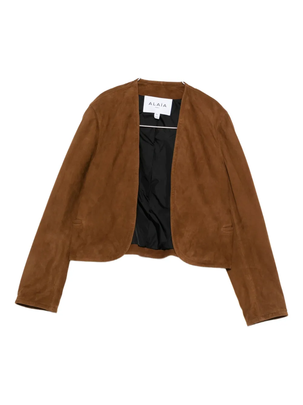 Кожаная куртка без застежки Alaïa, коричневый
Кожаная куртка без застежки Alaïa, коричневый