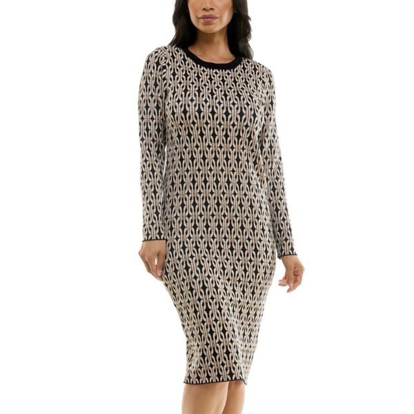 Женское облегающее платье-свитер до колен Nina Leonard, цвет black tan
Женское облегающее платье-свитер до колен Nina Leonard, цвет black tan