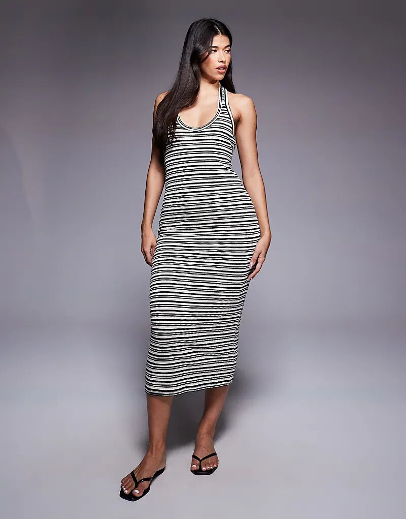 Платье River Island в полоску с вырезом халтер в черно-белом цвете
Платье River Island в полоску с вырезом халтер в черно-белом цвете