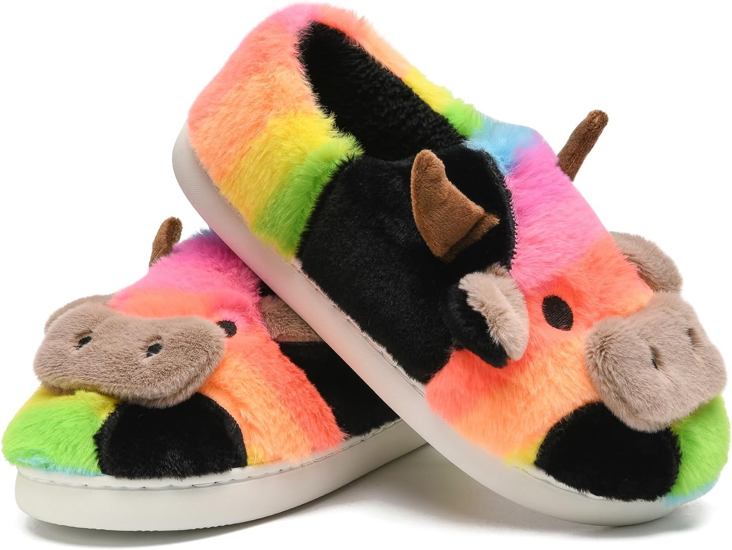 Детские тапочки Sharllen Fuzzy с милым пушистым коровьим дизайном для малышей, домашние тапочки для девочек и мальчиков с изображением животных, для носки дома и на улице, Rainbow
Детские тапочки Sharllen Fuzzy с милым пушистым коровьим дизайном для малышей, домашние тапочки для девочек и мальчиков с изображением животных, для носки дома и на улице, Rainbow