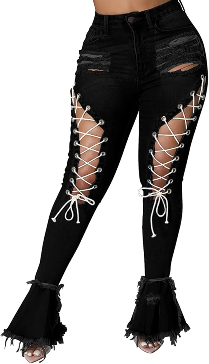 Женские джинсы с кружевной шнуровкой и разрезами, Y2K, Bell Bottom, Plus Size Lymeral
Женские джинсы с кружевной шнуровкой и разрезами, Y2K, Bell Bottom, Plus Size Lymeral