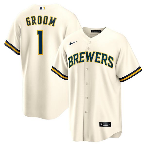Мужская белая реплика футболки Milwaukee Brewers #1 Groom Home Nike
Мужская белая реплика футболки Milwaukee Brewers #1 Groom Home Nike