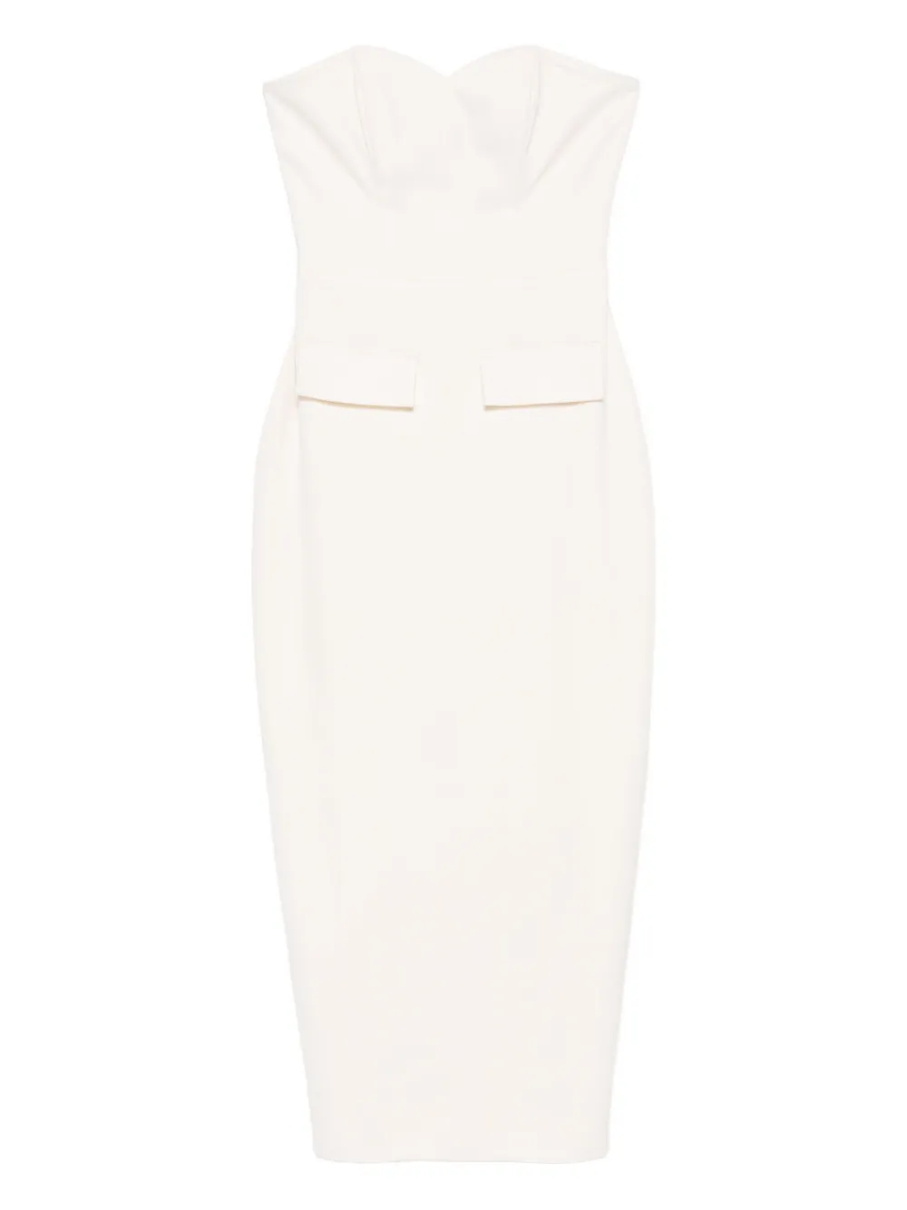 Платье миди без бретелек с карманами-клапанами Vestiaire d'un Oiseau Libre, белый 
Платье миди без бретелек с карманами-клапанами Vestiaire d'un Oiseau Libre, белый