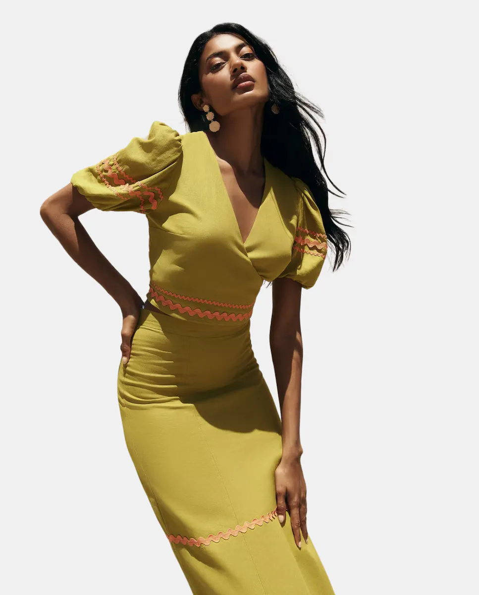 Женский топ с V-образным вырезом и пышными рукавами MIPHAI, зеленый
Женский топ с V-образным вырезом и пышными рукавами MIPHAI, зеленый