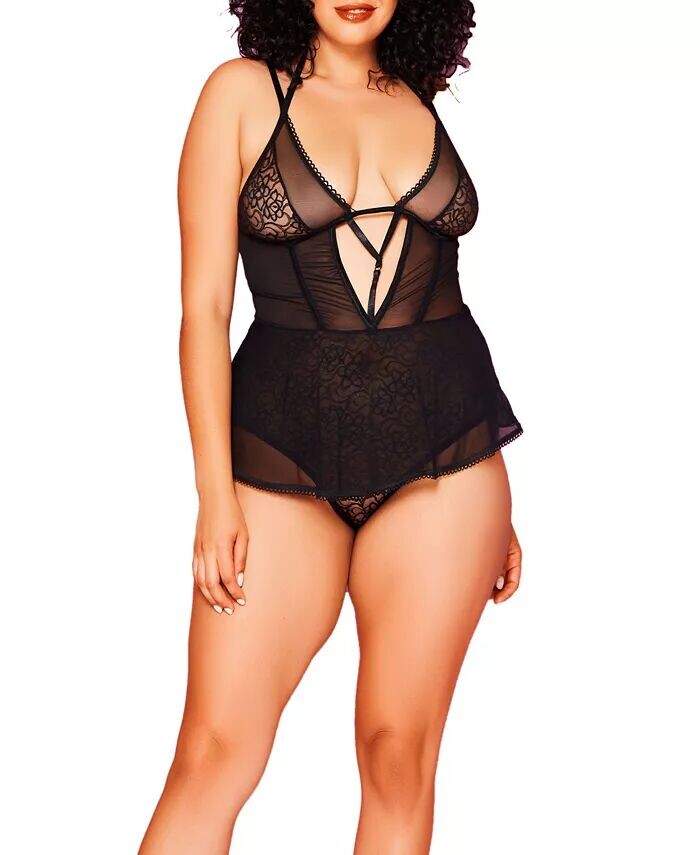 Kendal Plus Размер 1 шт. Сетчатая сорочка в стиле Тедди Hauty, черный
Kendal Plus Размер 1 шт. Сетчатая сорочка в стиле Тедди Hauty, черный