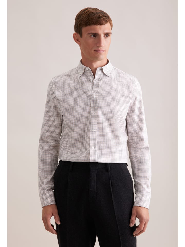 Тонкая фланелевая рубашка бежевого цвета Seidensticker
Тонкая фланелевая рубашка бежевого цвета Seidensticker