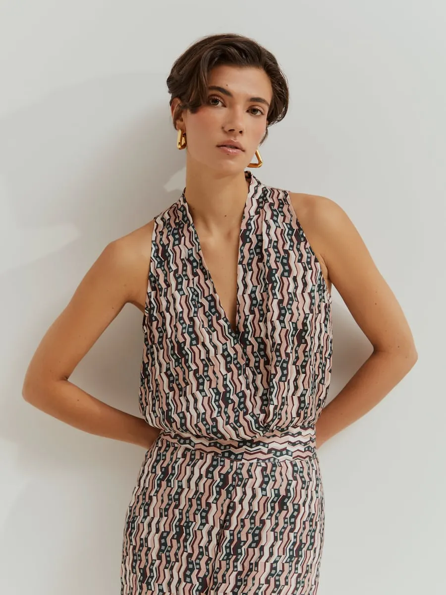 Женская блузка без рукавов с принтом Lion Of Porches, розовый 
Женская блузка без рукавов с принтом Lion Of Porches, розовый