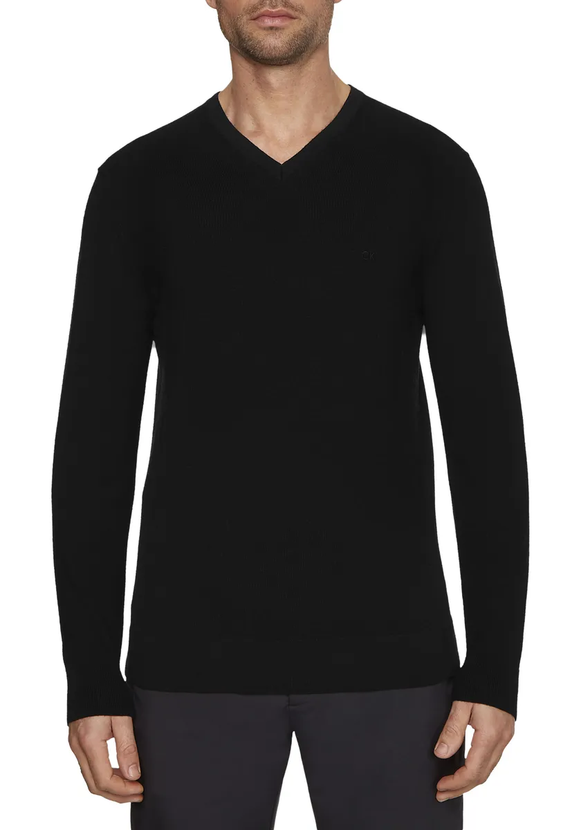 Вязаный свитер Calvin Klein "MERINO VNECK SWEATER", с фирменной этикеткой, черный
Вязаный свитер Calvin Klein "MERINO VNECK SWEATER", с фирменной этикеткой, черный
