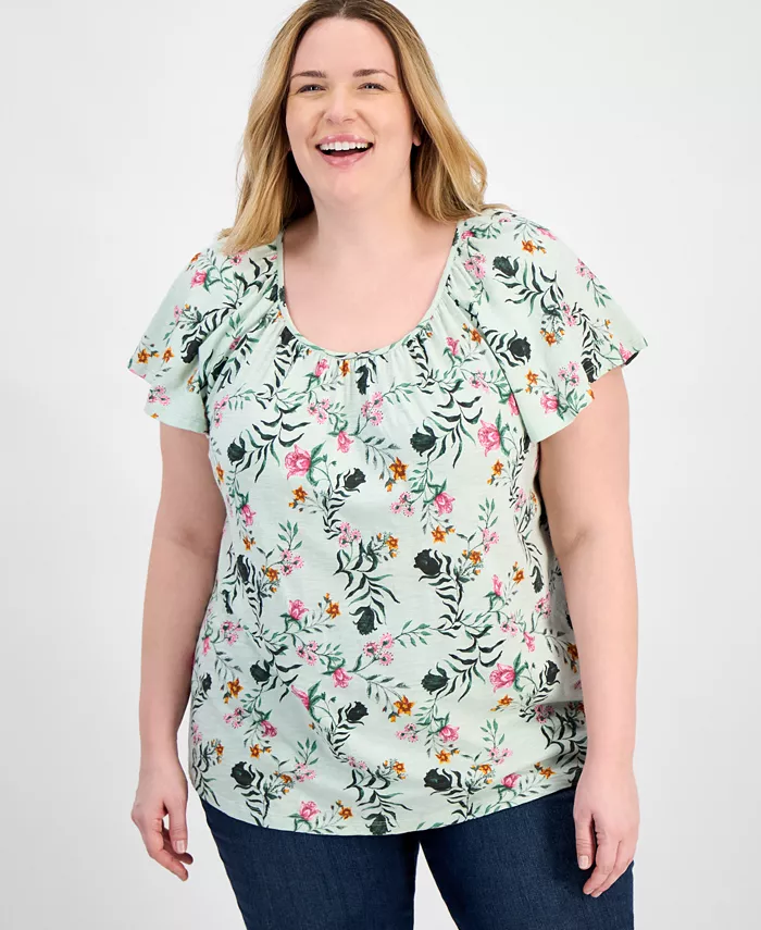 Топ с принтом и рукавами-крылышками больших размеров Style & Co, мультиколор
Топ с принтом и рукавами-крылышками больших размеров Style & Co, мультиколор