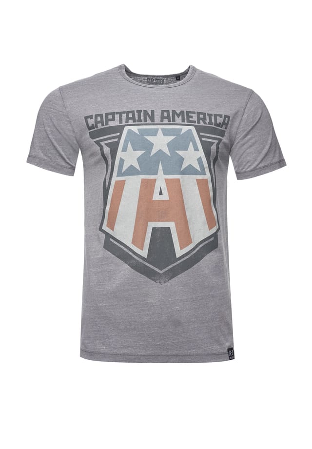 Футболка с изображением Капитана Америки Marvel с модным принтом логотипа Капитана Америки Re:Covered, серый
Футболка с изображением Капитана Америки Marvel с модным принтом логотипа Капитана Америки Re:Covered, серый