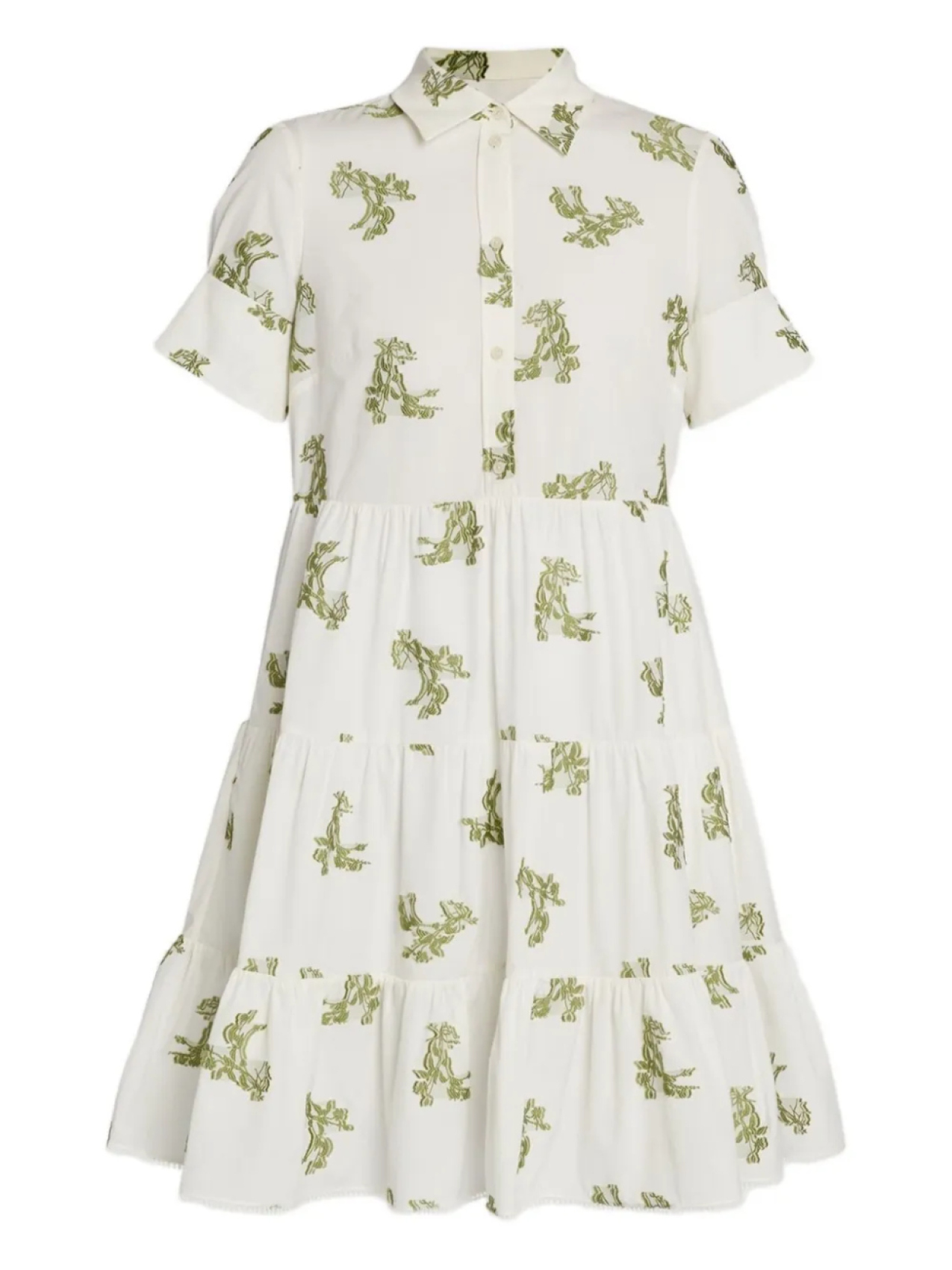 ERDEM платье-рубашка с короткими рукавами, белый 
ERDEM платье-рубашка с короткими рукавами, белый