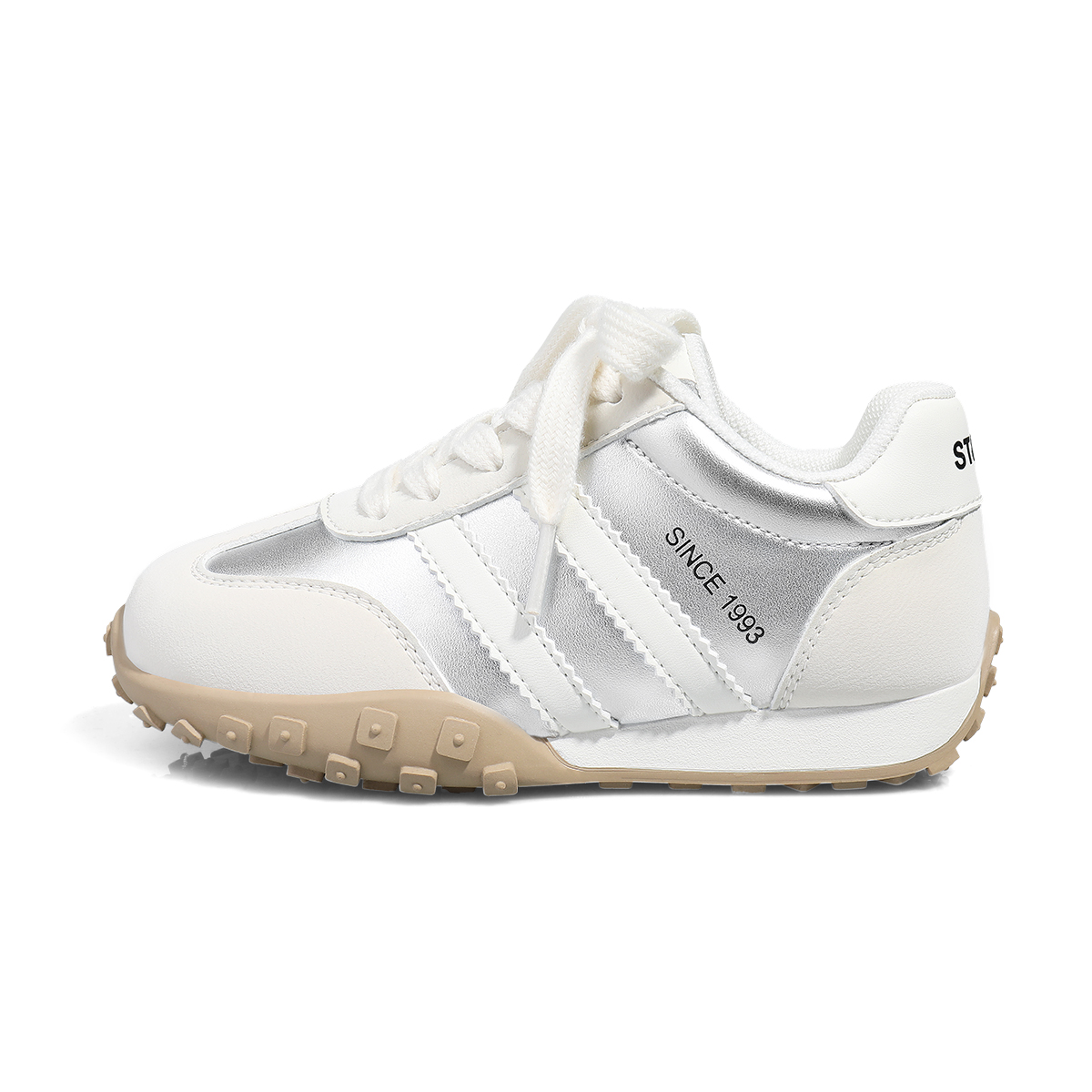 Нескользящие, легкие, амортизирующие, низкие, детские кроссовки для скейтбординга ST&SAT KIDS, бежевый/серебряный
Нескользящие, легкие, амортизирующие, низкие, детские кроссовки для скейтбординга ST&SAT KIDS, бежевый/серебряный