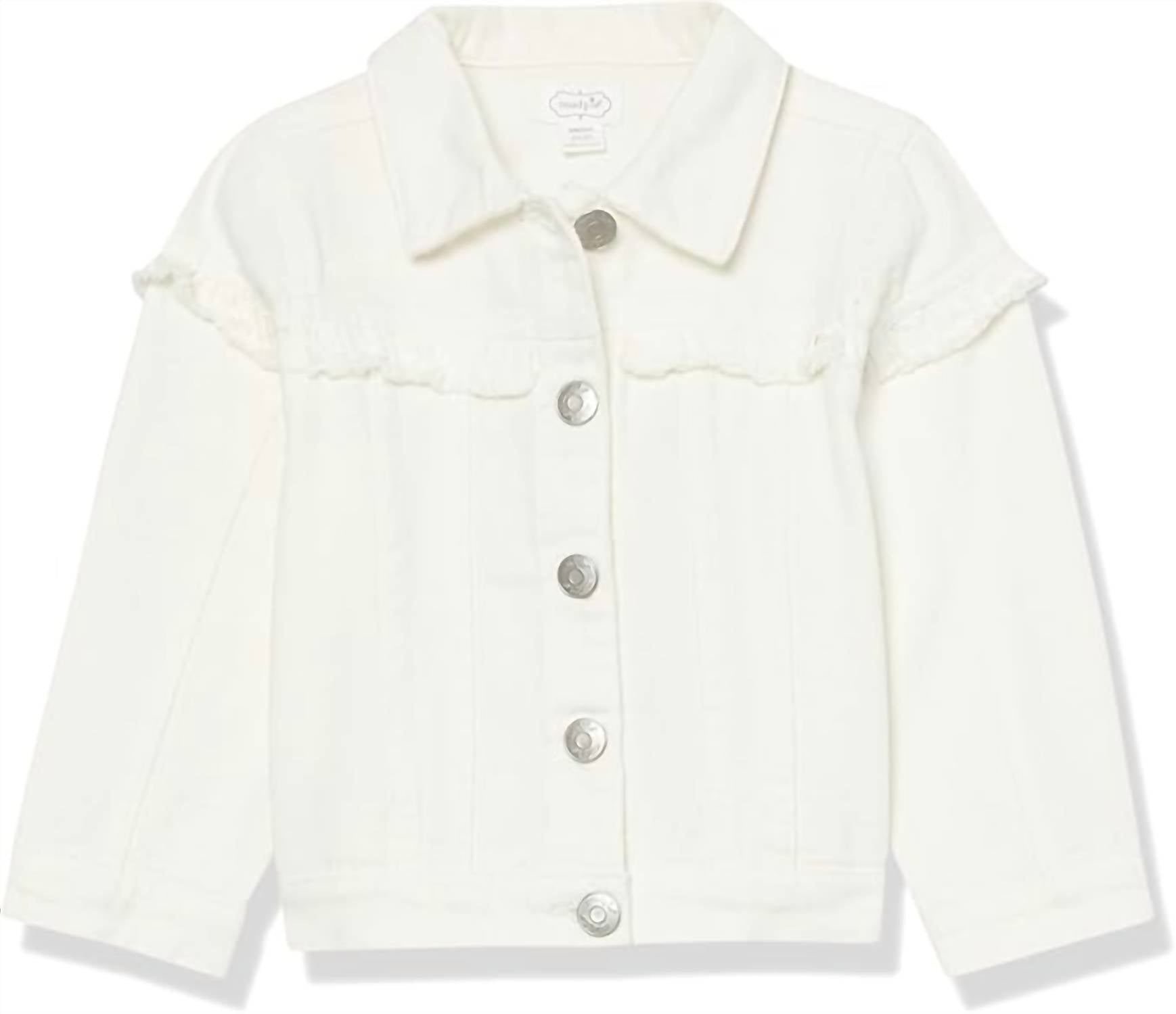 Джинсовая куртка для девочки белого цвета mudpie
Джинсовая куртка для девочки белого цвета mudpie