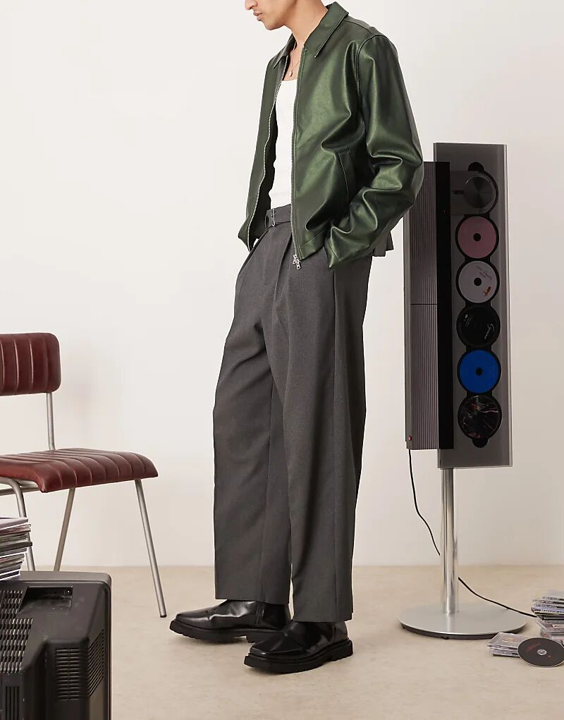 Элегантные широкие брюки с поясом и складками спереди в угольно-черном цвете ASOS DESIGN
Элегантные широкие брюки с поясом и складками спереди в угольно-черном цвете ASOS DESIGN