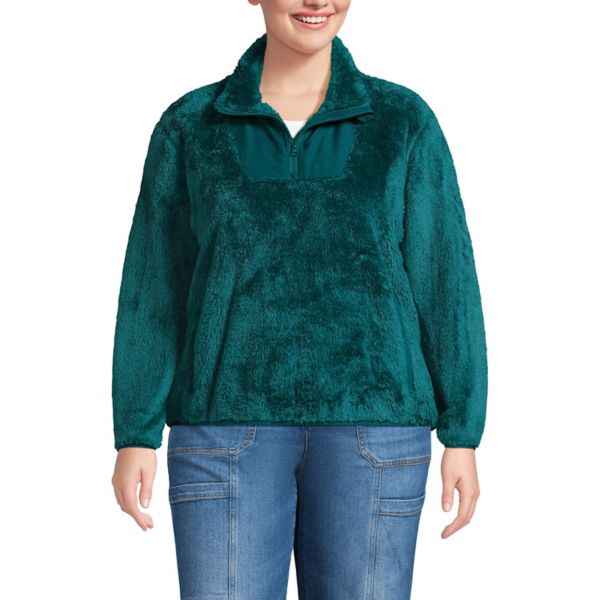 Свитер большого размера из шерпы с полумолнией Lands' End, цвет evening teal
Свитер большого размера из шерпы с полумолнией Lands' End, цвет evening teal