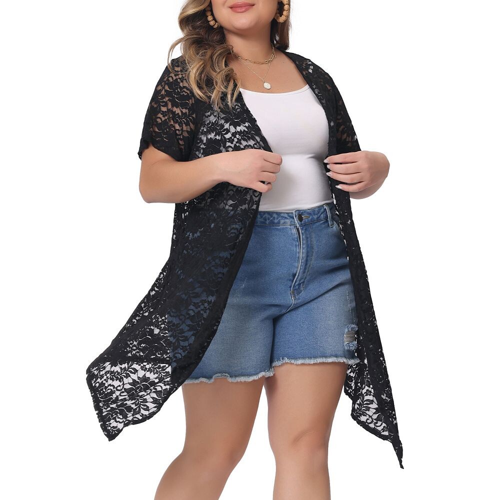 Кардиган больших размеров для женщин, кружевное вязание крючком, с короткими рукавами, прозрачное прикрытие Agnes Orinda, черный
Кардиган больших размеров для женщин, кружевное вязание крючком, с короткими рукавами, прозрачное прикрытие Agnes Orinda, черный