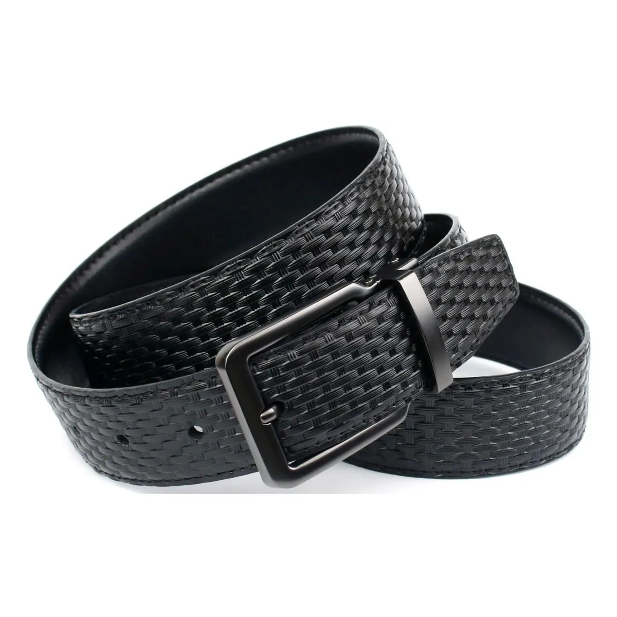 Ремень Anthoni Crown кожаный, классический двусторонний ремень олень/плетеное тиснение, черный
Ремень Anthoni Crown кожаный, классический двусторонний ремень олень/плетеное тиснение, черный