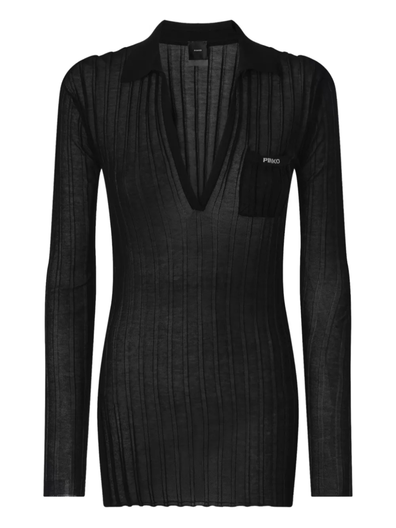 Рубчатая футболка-поло PINKO, черный
Рубчатая футболка-поло PINKO, черный