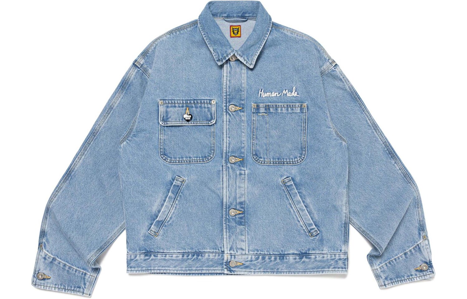 SS24 Джинсовая куртка унисекс индиго Human Made
SS24 Джинсовая куртка унисекс индиго Human Made