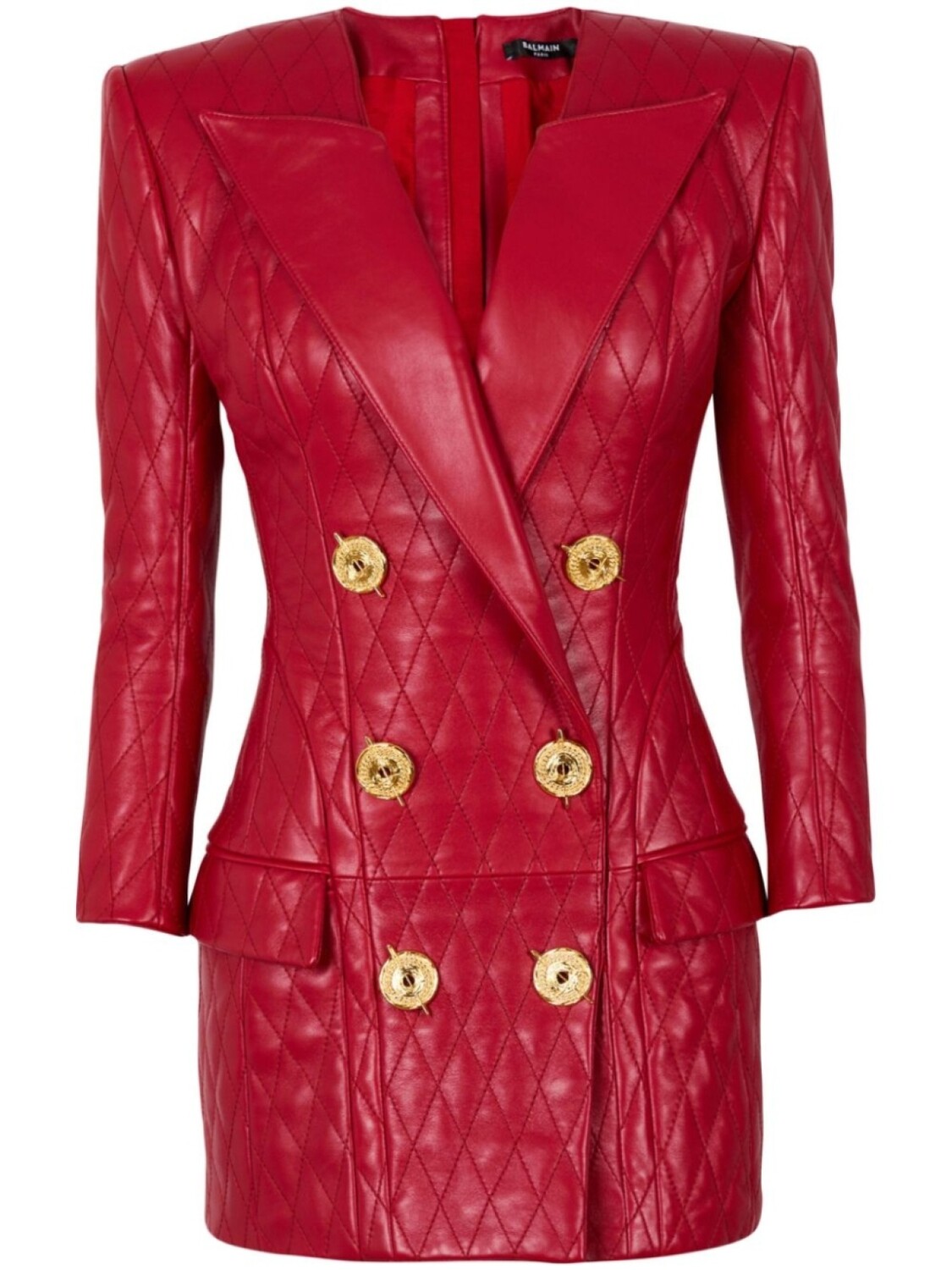 Стеганое платье мини Balmain, красный
Стеганое платье мини Balmain, красный