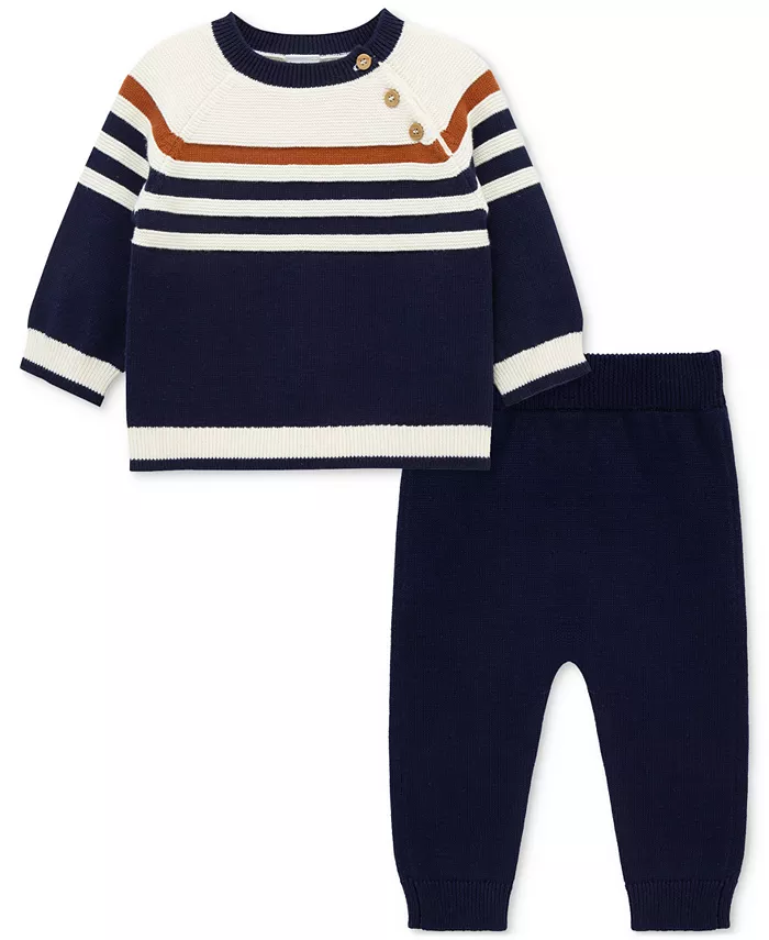 Детский комплект для мальчика: полосатый хлопковый свитер и штаны, 2 предмета Little Me
Детский комплект для мальчика: полосатый хлопковый свитер и штаны, 2 предмета Little Me