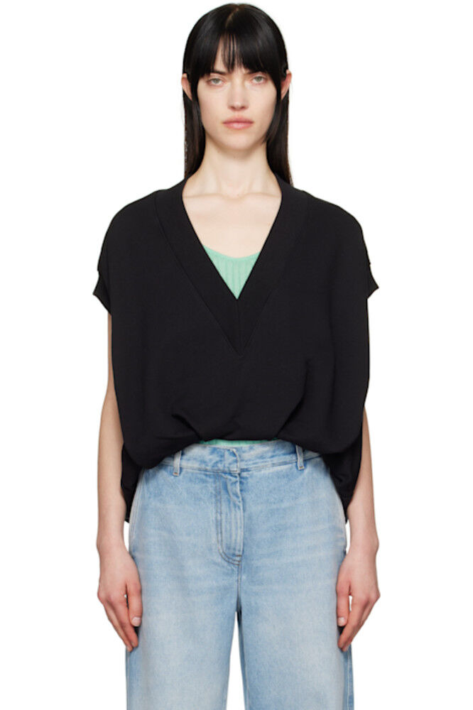 Черный жилет с V-образным вырезом Dries Van Noten 
Черный жилет с V-образным вырезом Dries Van Noten