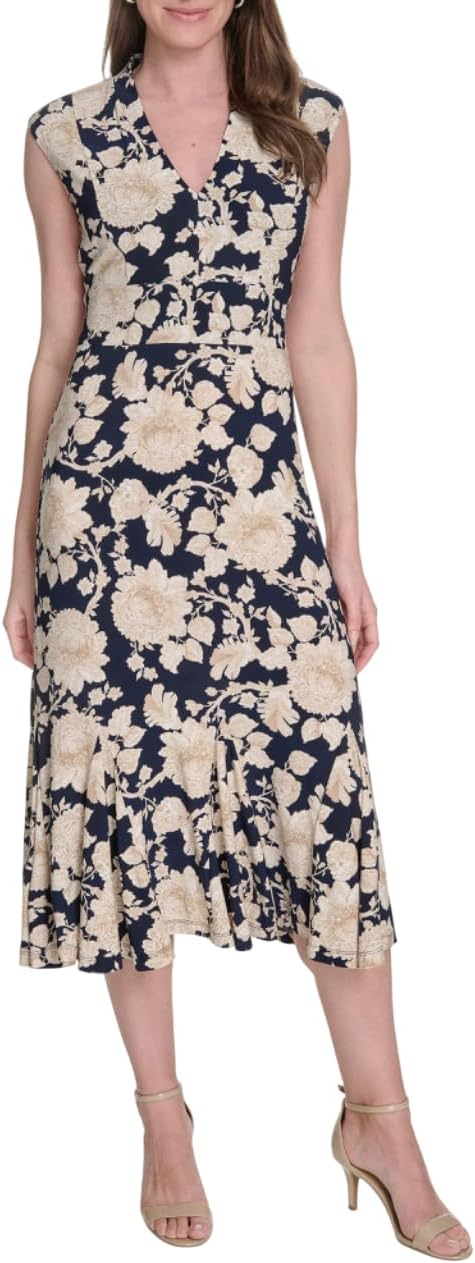 Женское платье миди Tommy Hilfiger с рукавами-крылышками и V-образным вырезом в стиле ампир, Sky Captain/ Sand
Женское платье миди Tommy Hilfiger с рукавами-крылышками и V-образным вырезом в стиле ампир, Sky Captain/ Sand