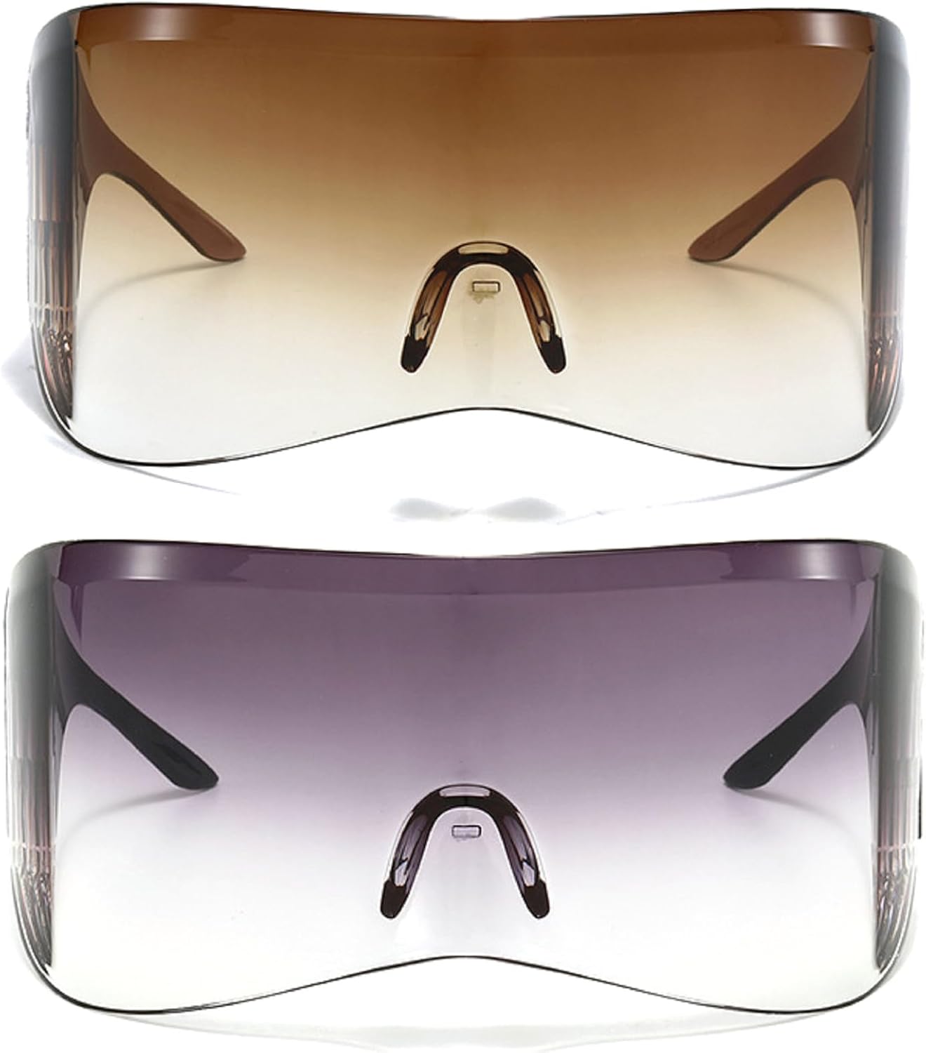 Модные цельные солнцезащитные очки для женщин и мужчин, большие, с плоской верхней частью, стильные солнцезащитные очки-щитки с защитой от УФ-излучения, в стиле концертных очков 2000-х mincl, 2pcs-gray&brown
Модные цельные солнцезащитные очки для женщин и мужчин, большие, с плоской верхней частью, стильные солнцезащитные очки-щитки с защитой от УФ-излучения, в стиле концертных очков 2000-х mincl, 2pcs-gray&brown