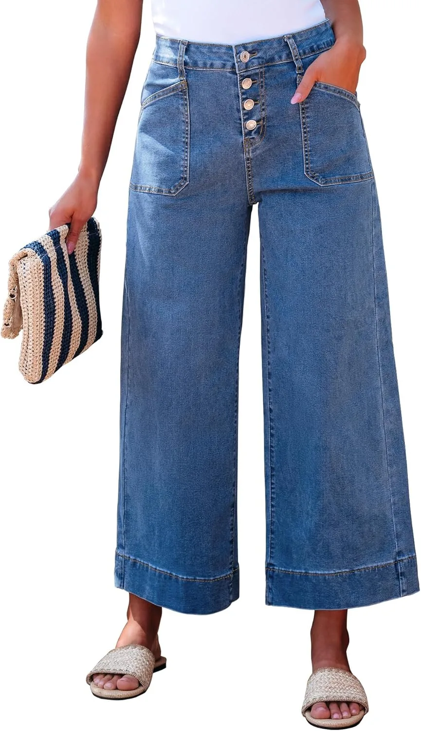 Luvamia широкие укороченные джинсы для женщин с высокой посадкой и пуговицами
Luvamia широкие укороченные джинсы для женщин с высокой посадкой и пуговицами