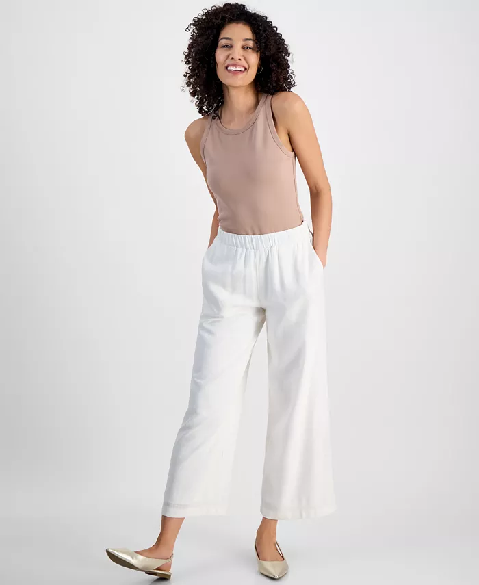 Укороченные брюки свободного кроя на резинке JM Collection, белый
Укороченные брюки свободного кроя на резинке JM Collection, белый