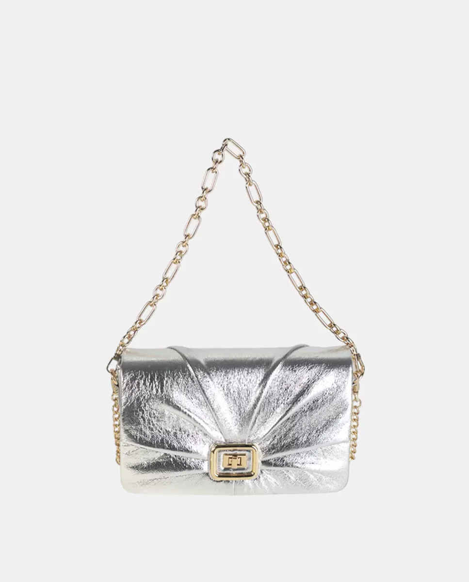 Сумка через плечо и через плечо из серебристого металлического полиуретана с клапаном и металлической застежкой Volum, серебряный
Сумка через плечо и через плечо из серебристого металлического полиуретана с клапаном и металлической застежкой Volum, серебряный