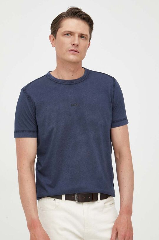 Хлопковая футболка Boss Orange, темно-синий 
Хлопковая футболка Boss Orange, темно-синий