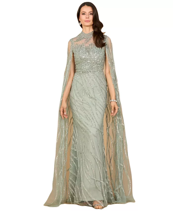 Женское платье с высоким воротником и длинными рукавами-накидкой Lara, серый
Женское платье с высоким воротником и длинными рукавами-накидкой Lara, серый