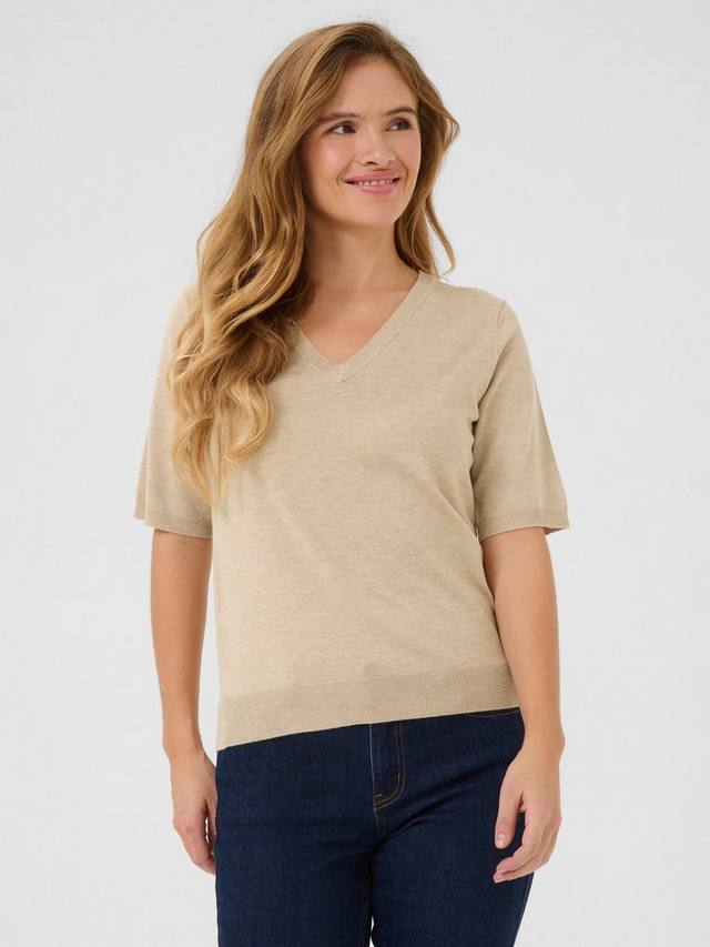 Джемпер с v-образным вырезом и коротким рукавом lizza KAFFE, цвет Feather Gray Melange 
Джемпер с v-образным вырезом и коротким рукавом lizza KAFFE, цвет Feather Gray Melange