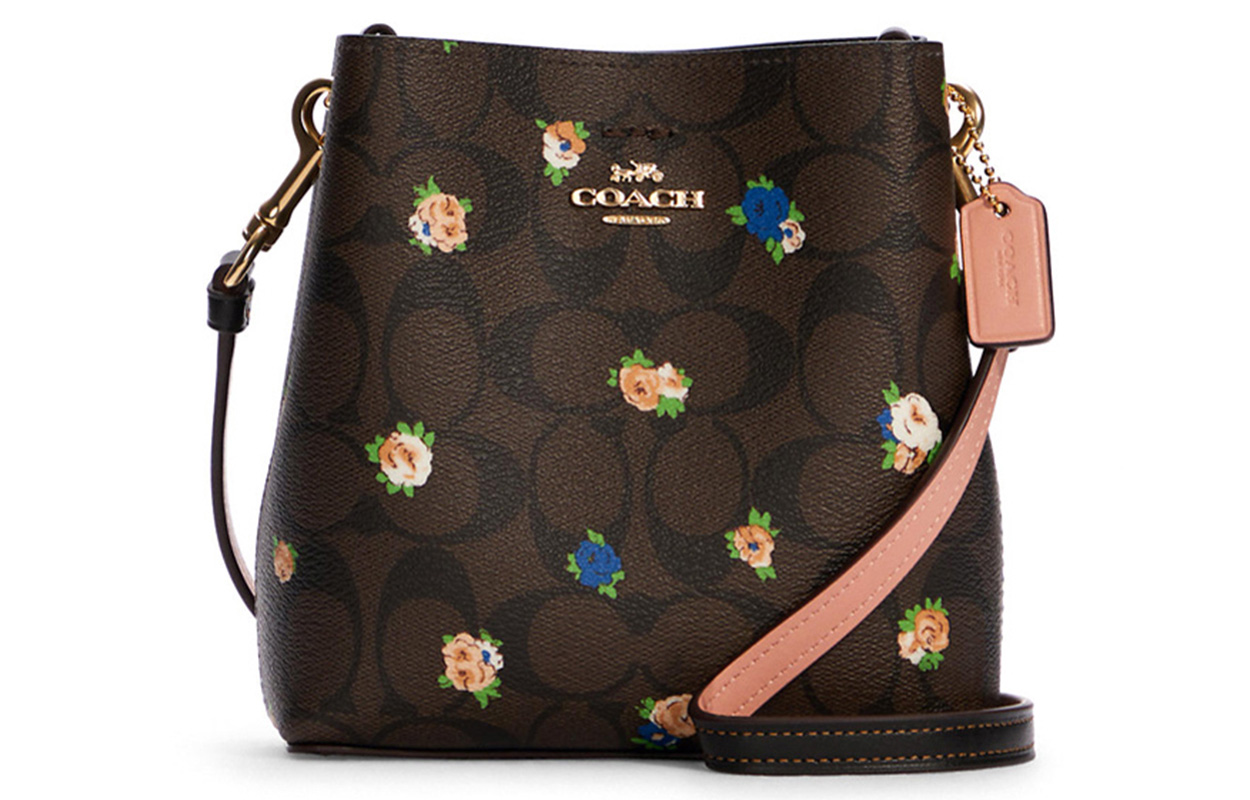 Миниатюрная городская сумка-ведро с розовым принтом COACH
Миниатюрная городская сумка-ведро с розовым принтом COACH