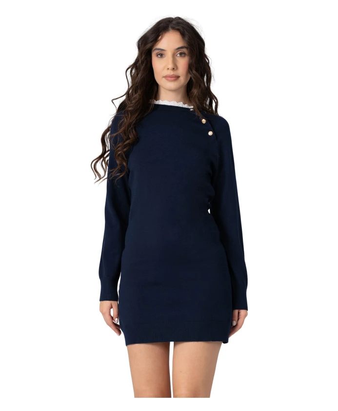 Платье с длинными рукавами и высоким воротником Kocca, синий
Платье с длинными рукавами и высоким воротником Kocca, синий