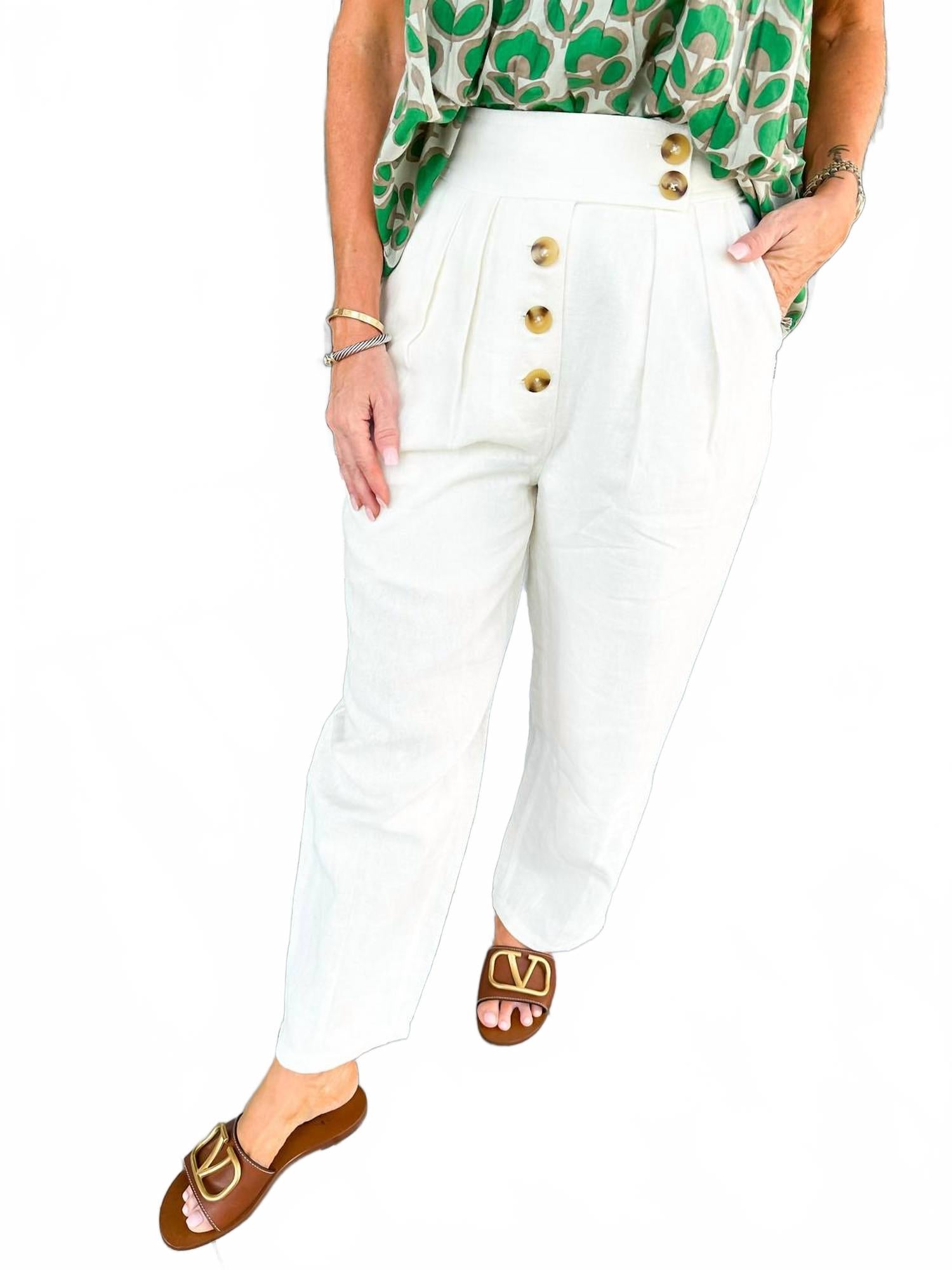 Женские брюки на пуговицах в бежевом цвете 2.7 AUGUST APPAREL
Женские брюки на пуговицах в бежевом цвете 2.7 AUGUST APPAREL