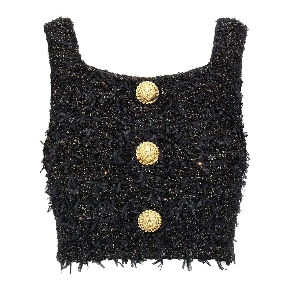 Топ из люрексового твида BALMAIN, черный
Топ из люрексового твида BALMAIN, черный