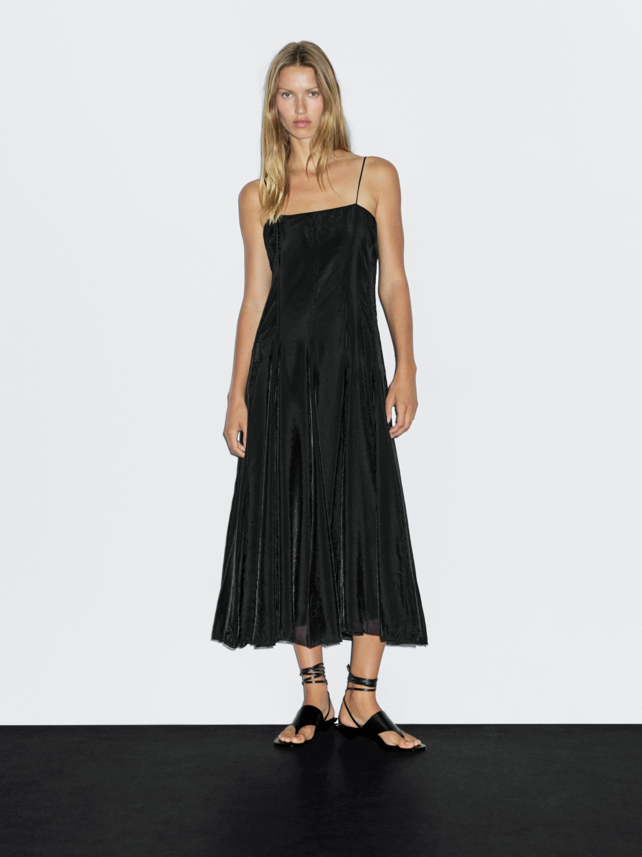 Струящееся платье миди с вырезом-годе Massimo Dutti, черный
Струящееся платье миди с вырезом-годе Massimo Dutti, черный