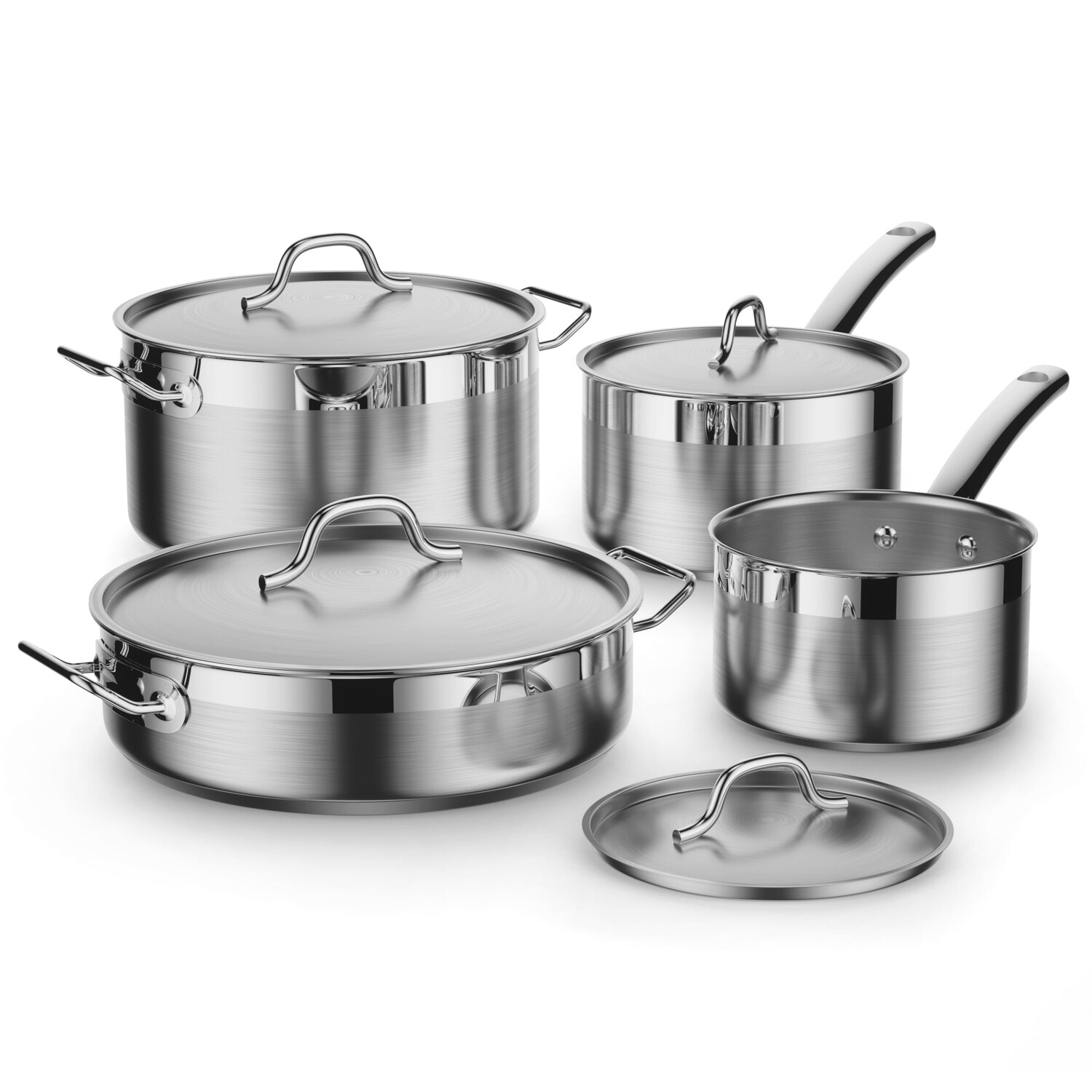 Набор посуды из нержавеющей стали (кастрюли, сотейник) Cooks Standard 8 предметов, серебро
Набор посуды из нержавеющей стали (кастрюли, сотейник) Cooks Standard 8 предметов, серебро