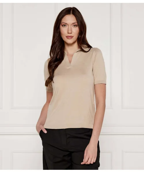 Шелковая рубашка-поло Regular fit Weekend Maxmara, бежевый
Шелковая рубашка-поло Regular fit Weekend Maxmara, бежевый